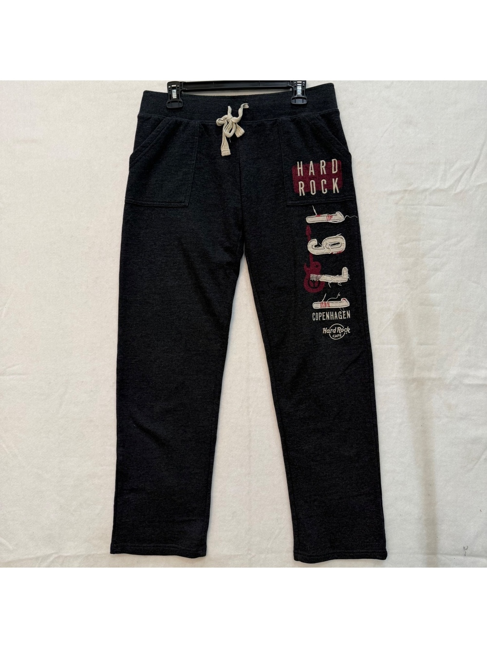 Hard Rock Cafe Copenhagen Gray Sweatpants Size Medium 31" Inseam Y2K Pants